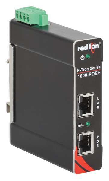 Red Lion Controls Ethernet Switch, 2Ports, RJ45, Unmanaged 1000-POE+