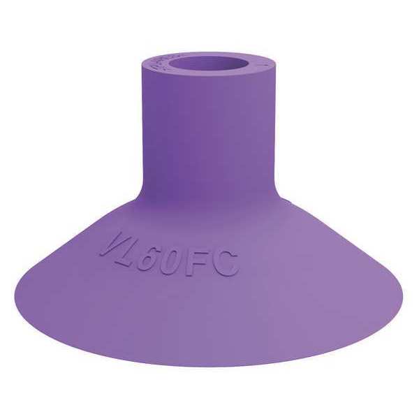 Piab Suction Cup, Purple, 60mm Dia., 36mm H, PK5 VL60FC