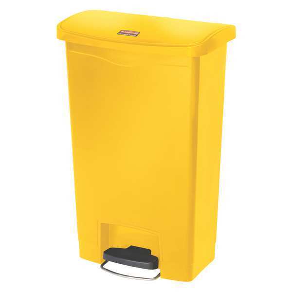 Rubbermaid Commercial 13 gal. Yellow Plastic Rectangular Trash Can 1883575