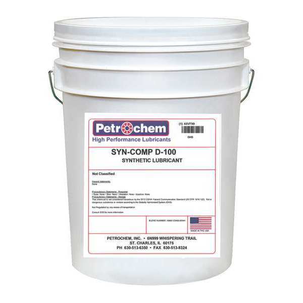 Petrochem Compressor Oil, 5 gal., Pail, Synthetic Oil SYN-COMP D-100-005
