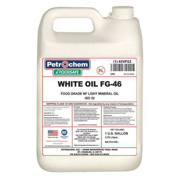 Petrochem Mineral Hydraulic Oil, Food Grade, ISO 46, 1 Gal. WO FG-46-001