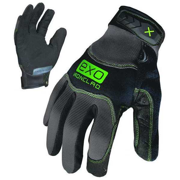 Ironclad Performance Wear Mechanics Gloves, M, Black/Grey, Spandex, Neoprene EXO-MWR-03-M