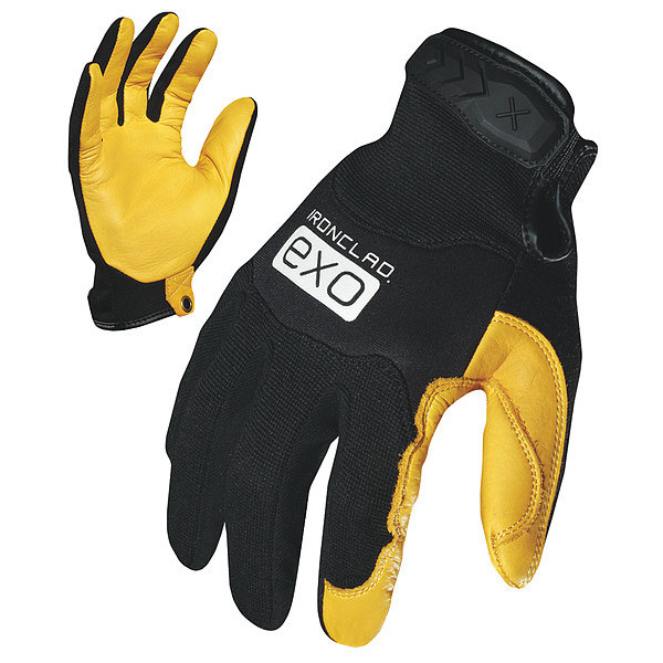 Ironclad Performance Wear Mechanics Gloves, L, Black, Spandex, Neoprene EXO-MPLD-04-L