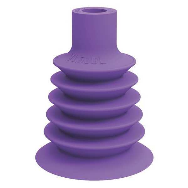 Piab Suction Cup, Purple, 50mm Dia., 63mm H, PK5 VL50BL