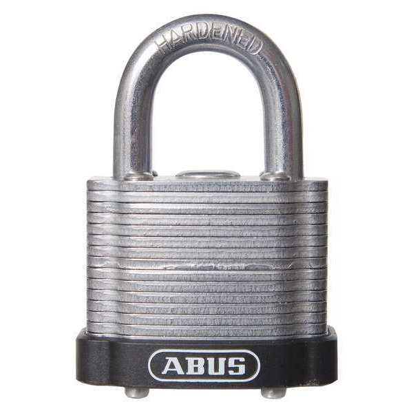 Abus Keyed Padlock, Open, Rectangular Steel Body, Hardened Steel Shackle, 11/16 in W, 6 PK 19691