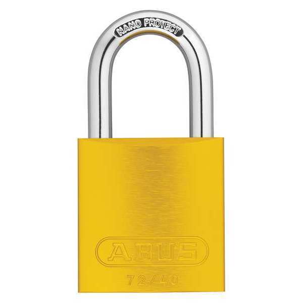 Abus Keyed Padlock, Open, Rectangular Aluminum Body, Hardened Steel Shackle, 3/4 in W, 6 PK 19316