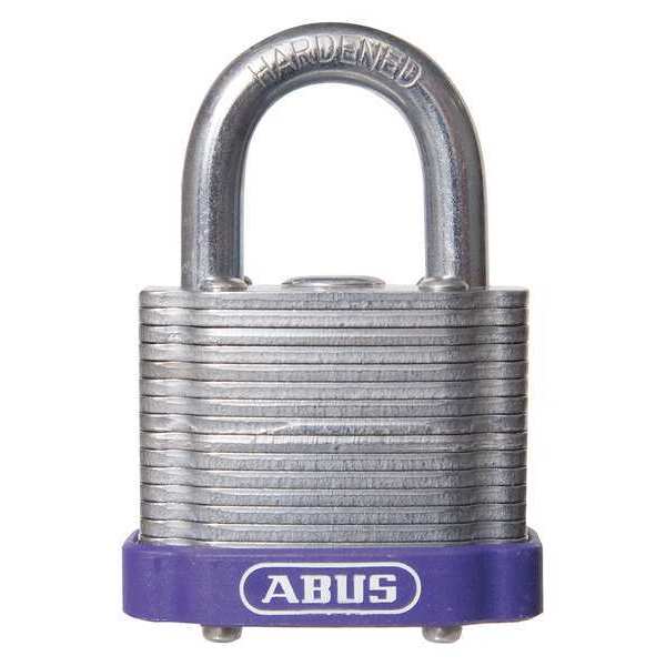 Abus Keyed Padlock, Open, Rectangular Steel Body, Hardened Steel Shackle, 11/16 in W, 6 PK 19334