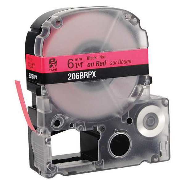 Epson Label Cartridge, Black on Red, Labels/Roll: Continuous 206BRPX