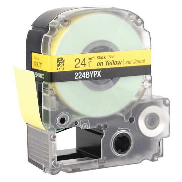 Epson Label Cartridge, Black on Yellow, Labels/Roll: Continuous 224BYPX