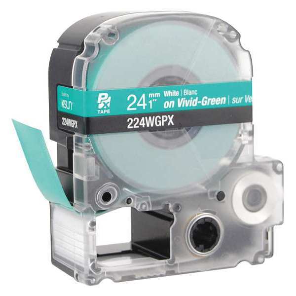 Epson Label Cartridge, White on Green, Labels/Roll: Continuous 224WGPX