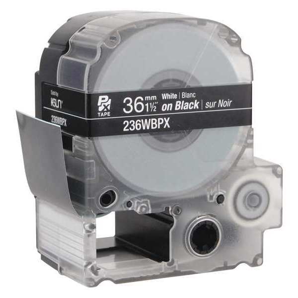 Epson Label Cartridge, White on Black, Labels/Roll: Continuous 236WBPX