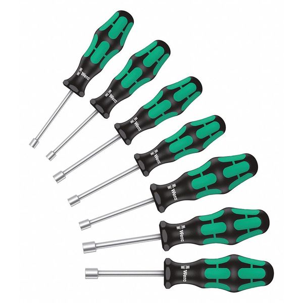 Wera Nut Driver Set, 7 Pieces, Metric, Solid 05029510001