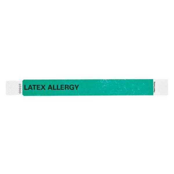 Identiplus ID Wristband, 1 in. W, Latex Allergy, PK500 T2UD-201-35