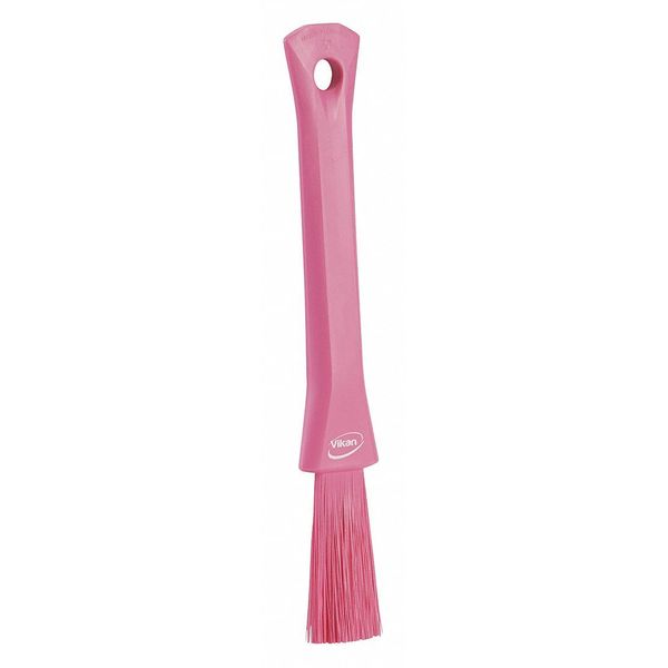 Vikan 1 13/16 in W Detail Brush, Soft, 5 51/64 in L Handle, 8 5/64 in L Brush, Pink, Plastic 5551301