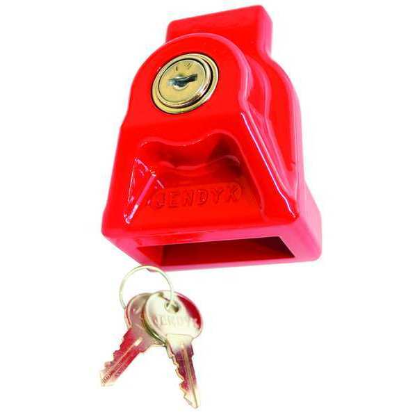 Jendyk Gladhand Lock, Keyed Alike, 2 Keys, 1 7/8 in x 3/4 in Port Size, Aluminum, Red GHAL-KA