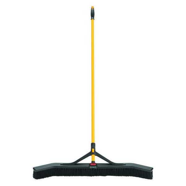 Rubbermaid Commercial 36 in Sweep Face Push Broom, Medium, Synthetic, Black 2018728