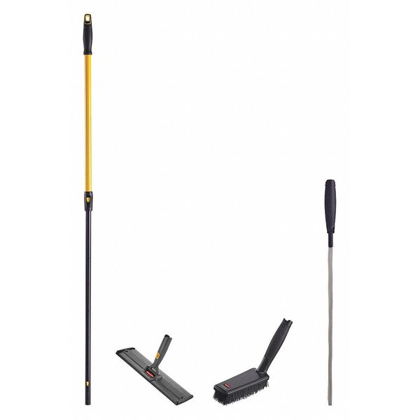 Rubbermaid Commercial Flat Mop Kit, Aluminum, Yellow Handle 2018805