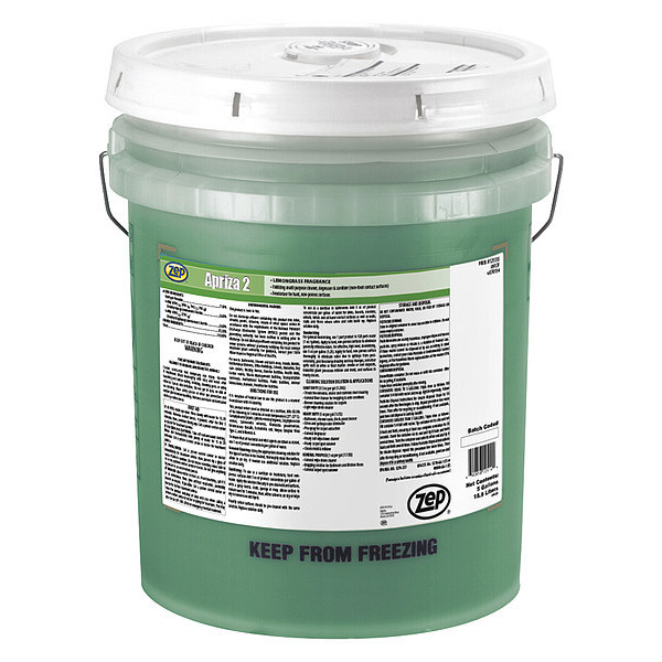 Zep Hard Surface Sanitizer, 5 gal. Plastic Drum, Lemongrass, Green 125135