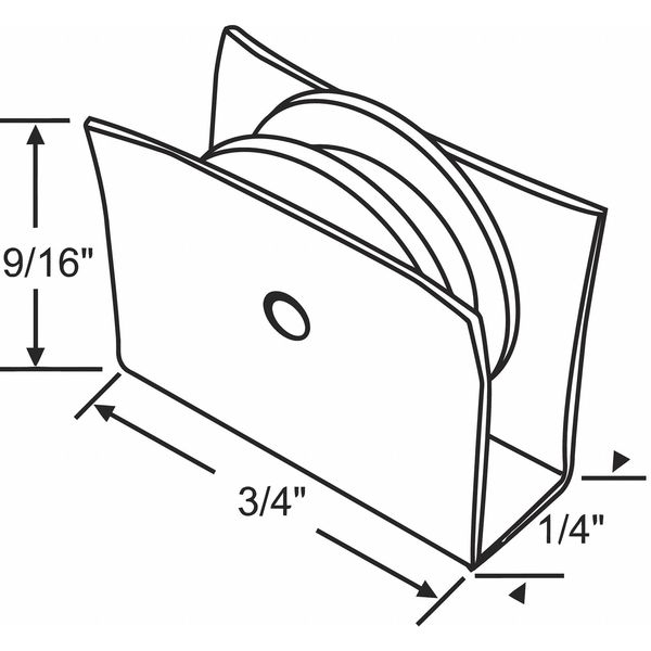 Zoro Select Roller Assembly, Sliding Window, 3/4" L 52-675