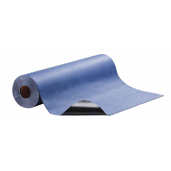 Pig Sorbents, 5 gal, 32 in x 10 ft, Universal, Blue, Polyester, Polypropylene MAT3210-BL