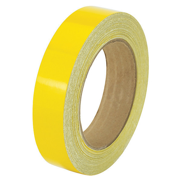 Zoro Select Reflective Marking Tape, Solid, Yellow, 1"W ZRF1X50'YL