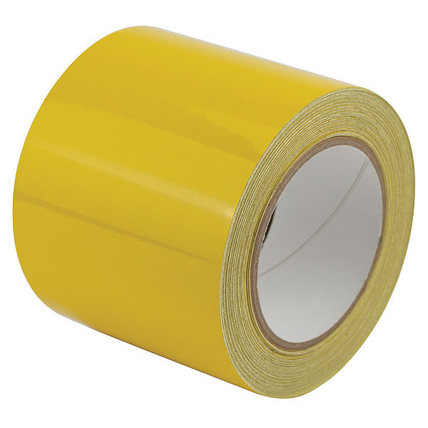 Zoro Select Reflective Marking Tape, Solid, Yellow, 4"W ZRF4X50'YL