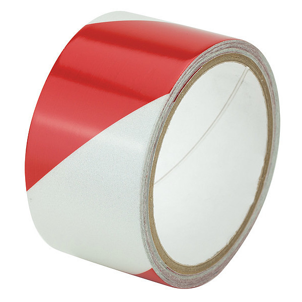 Zoro Select Marking Tape, Striped, Red/White, 2" W ZRS5RW