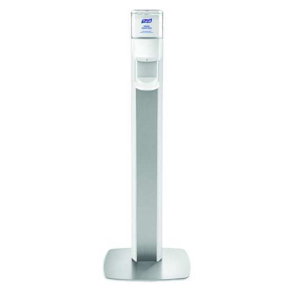 Purell Hand Sanitizer Dispenser, Floor Mount, White with Silver Panel (dispenser included) 7308-DS-SLV