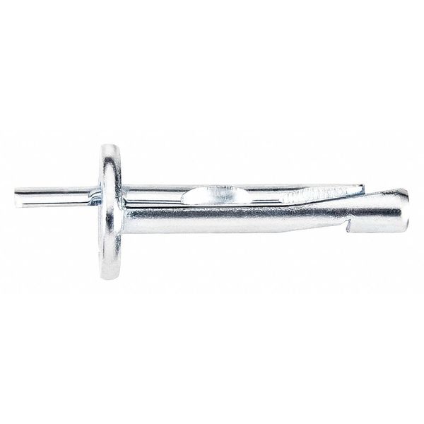 Dewalt Safe-T+ Pin Nail Drive Anchor, 1/4" Dia., 1-3/8" L, Steel Zinc Plated, 100 PK 2800SD-PWR