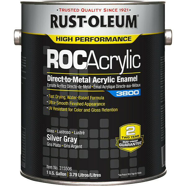 Rust-Oleum Acrylic Enamel Coating, Silver Gray, 1 gal 315506