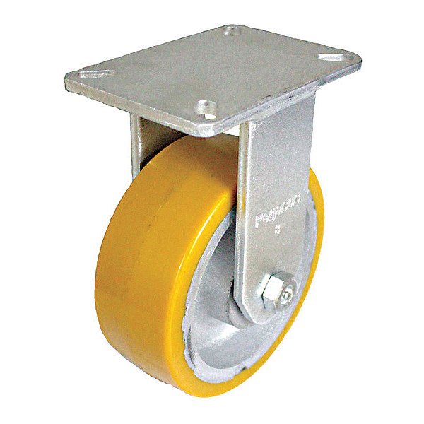 Zoro Select Plate Caster, 2100 lb. Load, Yellow Wheel P29R-UY060K-18