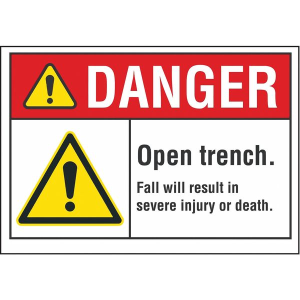 Lyle Danger Sign, 10 in H, 14 in W, Non-PVC Polymer, Horizontal Rectangle, English, LCU4-0079-ED_14x10 LCU4-0079-ED_14x10