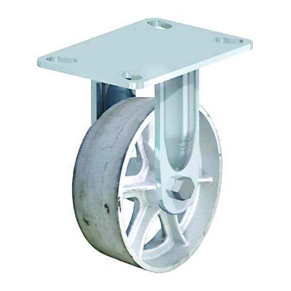 Zoro Select Plate Caster, 1250 lb. Load, Silver Wheel BHS-C080R-16