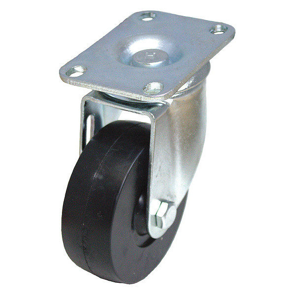 Zoro Select Plate Caster, 150 lb. Load Rating P12S-R040D-12