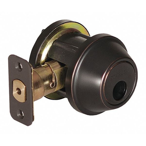 Stanley Security Deadbolt Locks, 2 Grade, Cylindrical, Zinc QGD280716ALSCKD