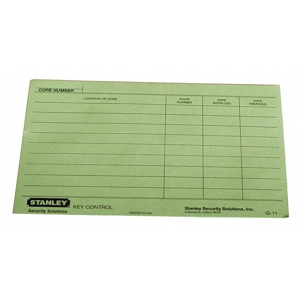 Best Key Authorization Card, Paper, For Keys G11