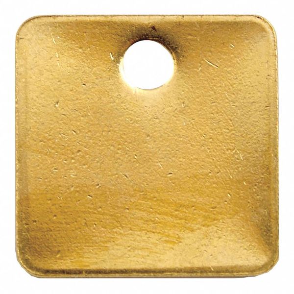 Zoro Select Tag, Brass, Yl, 1-1/2" H x 1-1/2" W, PK100 41452
