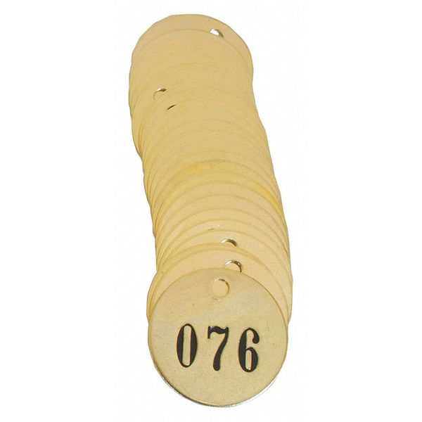 Zoro Select Tag, Brass, Yellow, 1-1/2" Hx1-1/2" W, PK25 40026