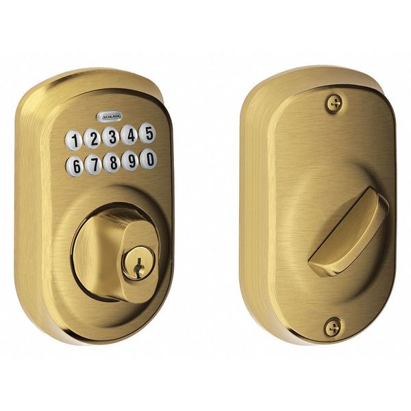 Schlage Residential Push Button Lockset, Deadbolt Handle BE365 PLY 609