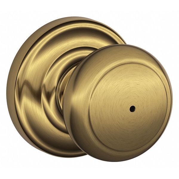Schlage Residential Knob Lockset, Antique Brass, Privacy, Gr 2 F40 AND 609 AND