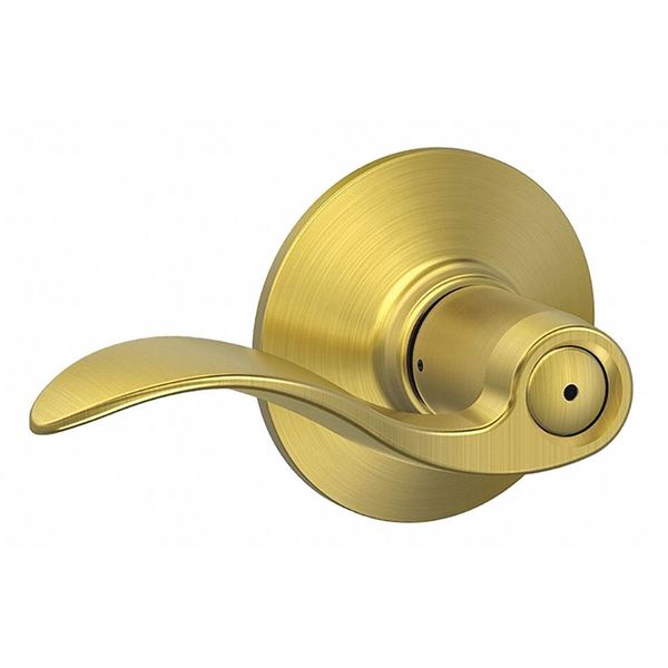 Schlage Residential Door Lever Lockset, Satin Brass, Privacy F40 ACC 608