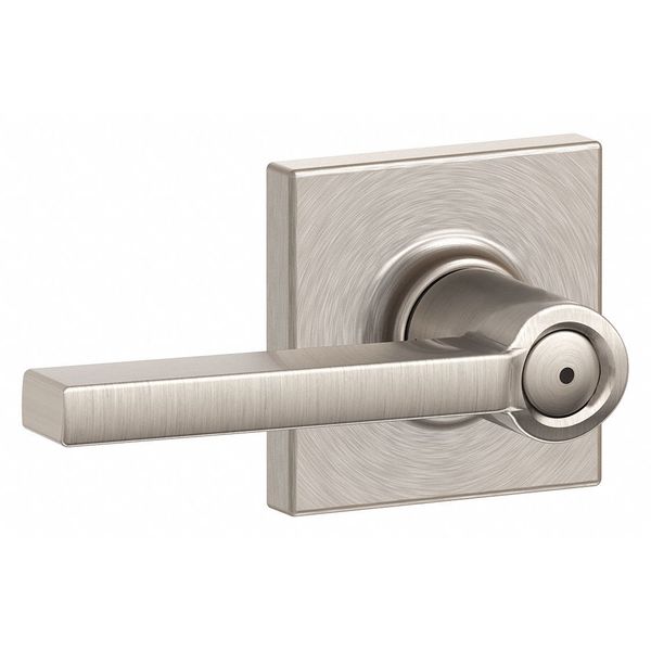 Schlage Residential Door Lever Lockset, Satin Nickel, Privacy F40 LAT 619 COL