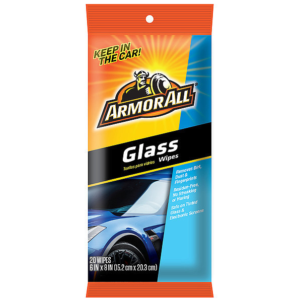Armor All Car Glass Wipes, Auto Glass Cleaner Wipes for Dirt and Dust, 6  Pack