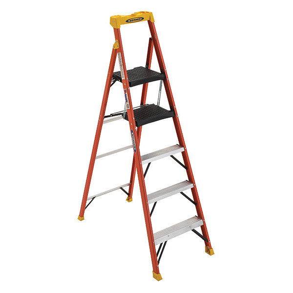 Werner 5 ft. 2" Fiberglass 300 lb. Stepladder, Type IA C6206