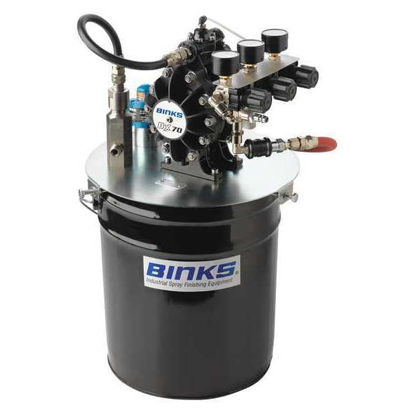Binks Diaphragm Pump, Include Agitator, 18 in. L DX70R3-PFA