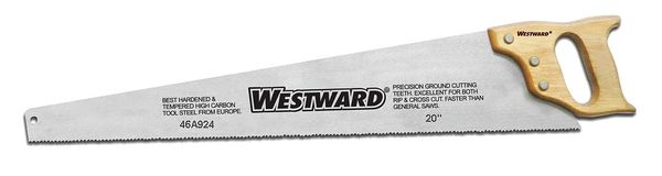 Westward Hand Saw, 20 in Blade, 9 TPI, Hardwood 46A924