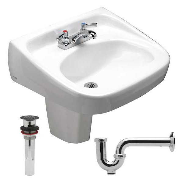 Zurn Wall Mount, 3 Hole, Dual Handle, White, Lavatory Sink Z5344.464.1.07.00.D