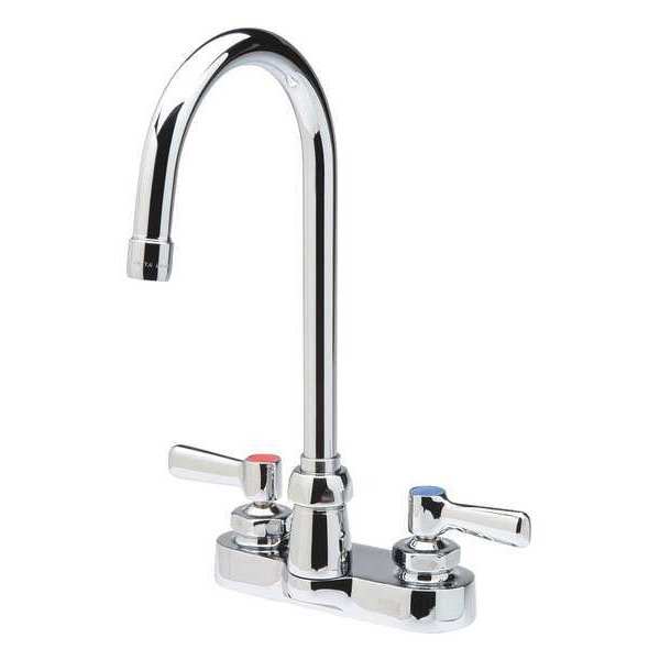 Zurn Lever Handle 4" Mount, 2 Hole Gooseneck Bathroom Faucet, Polished chrome Z812B1-XL