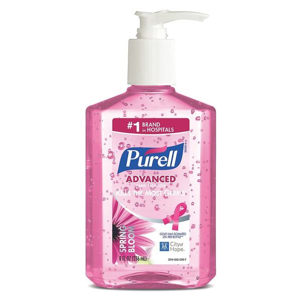 Purell Hand Sanitizer Gel, Spring Bloom, 8oz Table Top Pump Bottle 3014-12