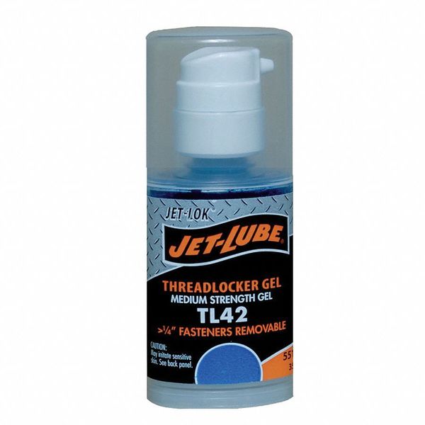 Jet-Lube Threadlocker, TL42, Blue, Medium Strength, Gel, 35 mL Bottle 55163